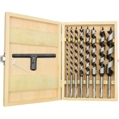 Box mit 8 Stück, 9 Zoll großer Erdbohrer für Holz, 1/4,5/16,3/8,1/2,9/16,5/8,3/4,7/8 Durchmesser, 3/8-Zoll-Sechskantschaft, langer Schiffsbohrer für Weich- und Hartholz, Kunststoff, Trockenbau und V