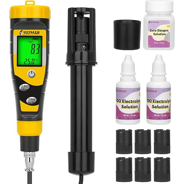 UIUZMAR Dissolved Oxygen Meter, Portable Test Kit for Dissolved Oxygen with 3.6 Feet Electrode, Do Meter for Ponds, Aquariums, Aquaculture with Measuring Range 0.0-40.0 mg/L
