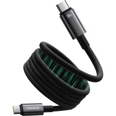 Tungsten Gold kabelis ar magnētisko organizatoru USB-C 100W 1m - melns