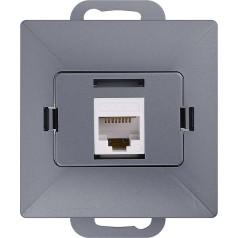 Kontaktligzda 1xRJ45 Cat5 Pearl, RJ45-5CAT/P1, antracīta krāsā