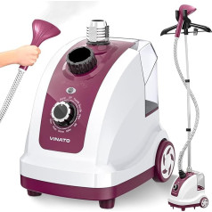 VINATO Steamer Steamer Vertical Steam Iron with 1.35 Litre Water Tank, 11 Steam Functions Clothes Steamer for Fabric Care, Antibacterial Steam Brush for All Types of Textile - 1950 W