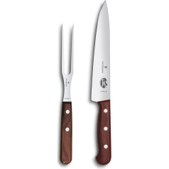 Victorinox 2-Piece Rosewood Carving Set with Fork, Stainless Steel, Brown, 30 x 5 x 5 cm