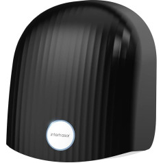 interhasa! Automatic Hand Dryer Infrared Sensor Hand Dryer for Bathroom at Home, Extra Quiet, Low Noise (40 db), Wall Mounted Hand Dryer, Compact ABS Cover 1200 W (Black)