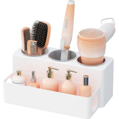 Lifewit Hair Care Holder, No Drilling, Hair Dryer Holder Storage for Hair Dryer, Straighteners, Curling Irons, Combs, Hair Accessories Organiser for Hotel, Bathroom, Living Room, Barbershop, White