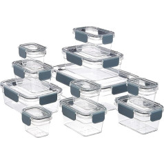 Amazon Basics Tritan Food Storage Container with Seal, 11 Pack (11 Cans + 11 Lids), Clear