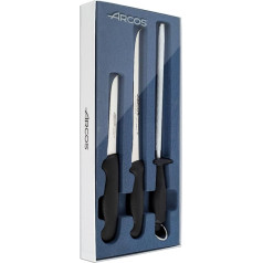 Arcos 2900 - Ham Knife Set of 3 - Stainless Steel Blade - Polypropylene Handle - Colour Black (Gift Ham Cover)