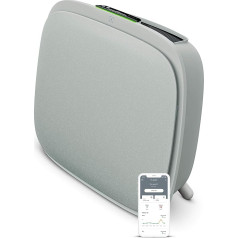 Electrolux Well A5 Air Purifier, Design and Quiet, 24 dB, 66 m² Max, Intelligent and Connected, ECARF Certification for Allergy Sufferers, Automatic Cleaning, WA51-303GY, Light Grey