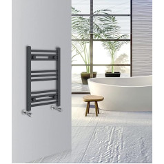 WarmeHaus 600 x 400mm Straight Towel Rail - Charcoal Grey