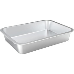 Stainless Steel Casserole Dish, Baking Mould, Rectangular Cake Mould, Oven Mould, Large, 40 x 30 x 6.8 cm, Perfect for Lasagna/Brownnie/Casseroles, Easy to Clean and Dishwasher Safe