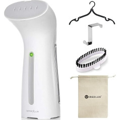Travel Steamer, Travel Iron for Holiday & Home, Compact and Portable, 25s Heating Time and 100% Leak-Proof, Vertical Steam Brush, Includes Travel Accessories (White)