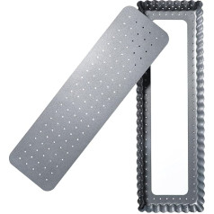 webake Perforated Tart Tin Rectangular with Lifting Base Quiche Mould Fruit Cake Mould 35 x 11 cm in Black Non-Stick Coating Cake Mould