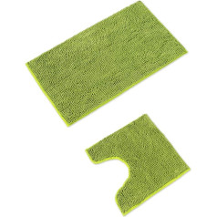 Bath Mat Set, Toilet Mat (45 x 45 cm), Bath Mat (50 x 80 cm, 70 x 120 cm), Non-Slip Washable Bathroom Rug with or without Toilet Cut-Out Mat