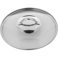 WMF Pan Lid 24 cm, Glass Lid with Round Metal Handle, Lid for Pots and Pans, Heat Resistant Glass, Dishwasher Safe