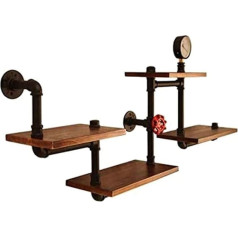 YFINE Shelves for the Wall American Country Style Floating Shelves Vintage Industrial Wall Shelf Industrial Shelf Pipe Display Rack Retro Iron Wall Mounted Bookcase Pipe Shelves