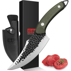 SHAN ZU Chef's Knives 15 cm Chef's Knife Japanese Meat Knife with Leather Sheath Sharp Professional Knife with G10 Handle