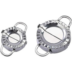 Ravioli Shaper, Ravioli Cookie Cutter, 2 Pieces Stainless Steel Mouth Pocket Shaper, Ravioli Maker, Dumpling Maker Mould, Dumpling Maker Set, Dumpling Maker (Small 7.6 cm, Large 9.5 cm)