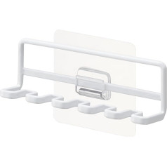 Yamazaki 4520 Tower Adhesive Hook Toothbrush Holder White Steel Minimalist 12.5 x 3.5 x 4 cm