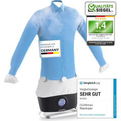 CLEANmaxx Pro Steam Automatic Shirt Iron with Steam Function and Touch Display | Ironing Device for Shirts & Blouses | Reduces Odours, Disinfects, Smooths, Dries & Refreshes