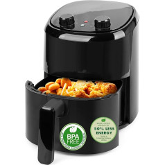 Emerio AirFryer Hot Air Fryer, 2.2 L Volume for 1 Person or as a Second Device, Frying with Hot Air without Oil, Healthier Frying, Cool Touch, BPA-Free, Quick Heating, 1000 W
