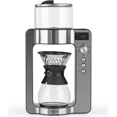 BEEM 3597 POUR OVER Filter Coffee Machine with Scales - Glass | Basic Selection | Stainless Steel | 0.75 L Glass Carafe | Direct Brewing Principle | Rotating Brewing Head, Black, Silver