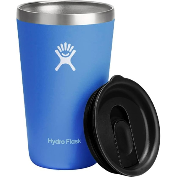 HYDRO FLASK - Tumbler - Travel Mug 16oz - Lockable, Leak-proof Push In Lid - Double Walled Vacuum Insulated Stainless Steel Travel Mug - Cascade