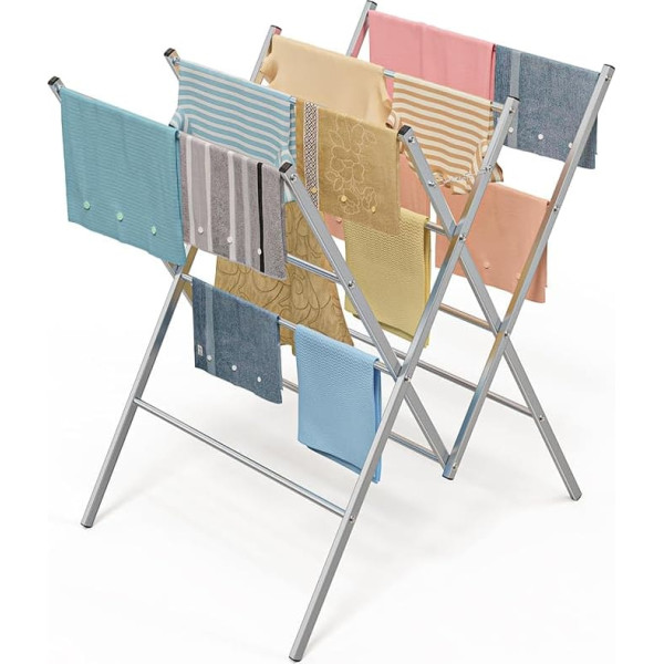 Whitmor Oversized Drying Rack, Silver Oversized Clothes Airer, Silver, Metal