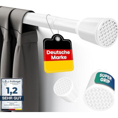 Curtain Pole without Drilling [White, 210-300 cm] - Telescopic Curtain Extendable - Shower Rail without Drilling - Curtain Rail, Shower Curtain Rail, Clothes Rail, Clamp Rod Cat Net