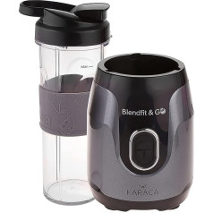 Karaca Blendfit Go Personal Smoothie Mixer Anthracite, 550 W, 600 ml, Milkshake Blender, BPA Free, Sticky Feet, 4 Knives, Ice Crush Function