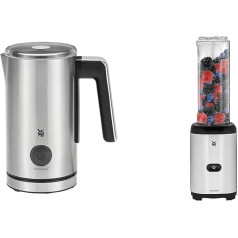 WMF Stelio Milk Frother Electric & Cult X Mix & Go Mini Smoothie Maker, Stand Mixer, Electric Blender, Shake Mixer 300 Watt, Tritan Plastic Bottle