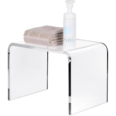 MYOYAY Transparent Acrylic Shower Stool Acrylic Shower Bench Waterproof Transparent Chair for Bathroom Kitchen Bedroom Backless Non-Slip Shower Stool by Modern Seat 200 lbs Load Capacity