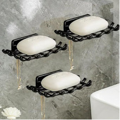 Self Draining Soap Dish - Leaf Shaped Soap Holder for Bathroom and Kitchen, Non-Slip and Durable, Keeps Soap Dry and Clean
