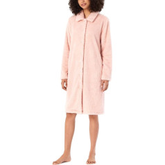 Schiesser Women's Dressing Gown Cuddly and Warm with Buttons Teddy Fleece