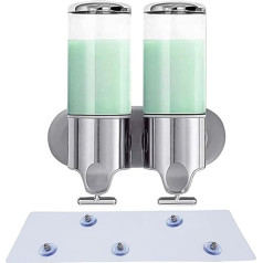 1000 ml Wall Mounted Soap Dispenser Shower Liquid Shampoo and Soap Dispenser with Transparent Container Soap Dispenser for Bathroom, Kitchen, Marketplace, Hotel, Non Drill + Drill