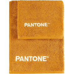 SWEET HOME Pantone™ Hand Towels Set 1+1 Consisting of Guest Towels 40 x 50 cm + Face 50 x 100 cm with Pantone™ Embroidery, Oeko Tex Certified