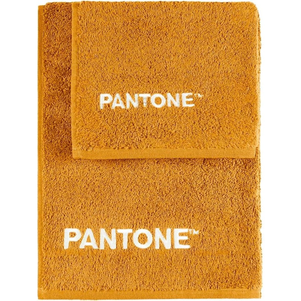 SWEET HOME Pantone™ Hand Towels Set 1+1 Consisting of Guest Towels 40 x 50 cm + Face 50 x 100 cm with Pantone™ Embroidery, Oeko Tex Certified