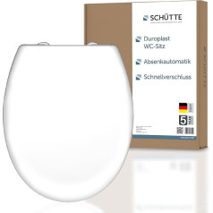 SCHÜTTE Toilet Seat with Soft-Close Mechanism, Removable Toilet Lid Made of Shatterproof Duroplast, Innovative DIY Installation with Adhesive Pads, Toilet Lid and Seat Maximum Load 150 kg, White