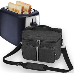 Kingshion Shoulder Bag Compatible with Most 2 Slice Toasters, Portable Toaster Storage Bag with Zipper for Most 2 Slice Toasters and Additional Accessories, darkgray