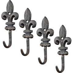 levandeo Set of 4 Lily Wall Coat Racks Cast Iron Antique Shabby Chic Vintage