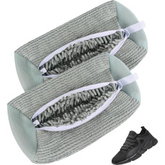 VIVOTE Shoe Wash Bags, Shoe Cleaner, Laundry Bag for Washing Machine, Reusable Mesh Shoe Laundry Bags for Trainers, Running Shoes, 39 x 19 cm, Grey, Pack of 2