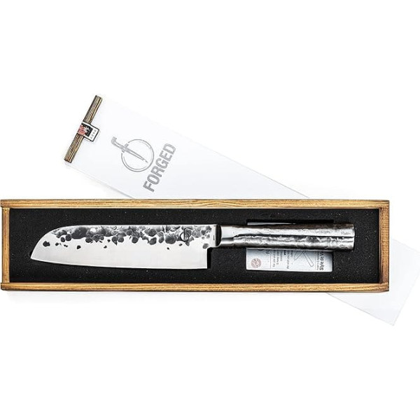 Intense Santoku Knife 18 cm Handmade in Wooden Box