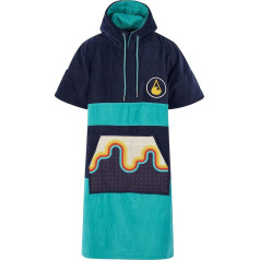 WAVE HAWAII Poncho Bluebow Surf Poncho 100% Cotton for Heights from 175-205 cm Changing Aid for Swimming Beach Surfing Bath Towel with Bath Poncho Shower Poncho for Women Men Adults