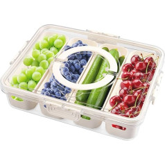 Fridge Organizer with Lid, Fridge Organizer with 4 Containers, Food Storage Containers for Kitchen, Refrigerator, Cupboard