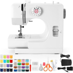 Mechanical Sewing Machine for Beginners & Beginners, 12 Stitch Programmes, Free Arm, Sewing Light & Electric Foot Starter with Foot Pedal & Sewing Kit - (Latest Smooth Version)
