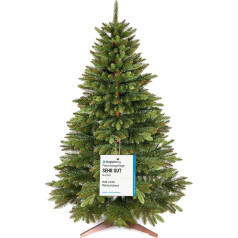 Pure Living Premium Artificial Christmas Tree 150 cm Test Winner - Lifelike, Dense Branches, Artificial Christmas Tree with Wooden Stand and Storage Bag