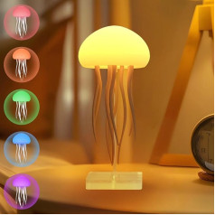 Jellyfish Shaped Hanging Night Light, Rechargeable Sonic Table Lamp Type-C, RGB Gradient Ambient Light for Home, Outdoor and Restaurants