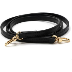 Women's Handlle Bag Strap Leather Replacement Straps Adjuster Bags Straps (Black, Length 110 cm)