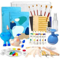 Clay Pottery Set for Beginners for Home, Potter Set with Watercolour Pigment, Instructions and Tools - Perfect for Creative Projects DIY