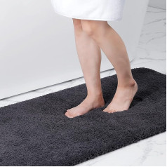 Homaxy Bathroom Rug Non-Slip Washable Bath Mat Soft Fluffy Bath Mat Shaggy High Pile Microfibre Bath Mat - 51 x 76 cm, Dark Grey