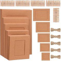 Cimeton 50PCS Buff Color Paper Photos DIY Cardboard Photo Hanging Display for Wall Decor