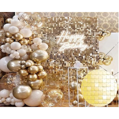 Kate Golden Wedding Decoration Sequins Decoration for Birthday Parties Background Gold Luxurious Background Dinner Shimmer Wall Panels Wall Background Christmas Party 30 cm x 30 cm x 24 Pieces
